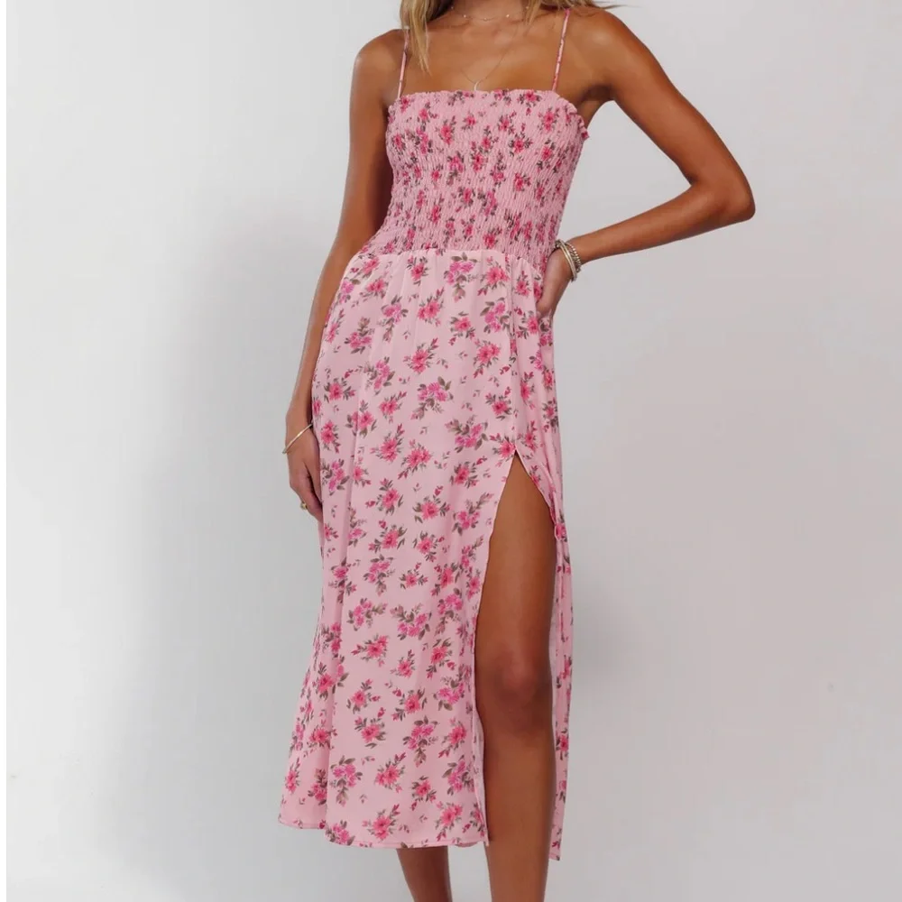 RESA Pastel Floral Smocked Dress - Picture 3 of 6